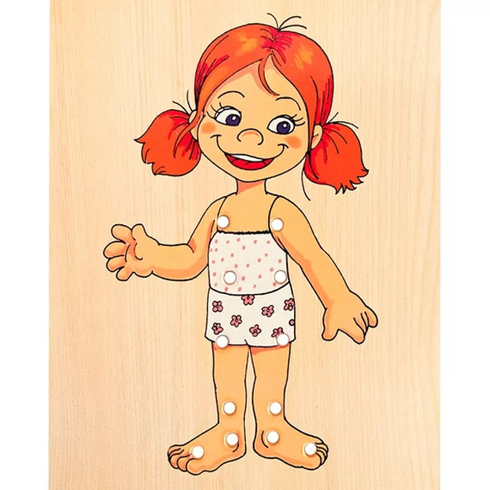 Store Brinquedos Woodyland Aprendo A Vestir Menina De Madeira