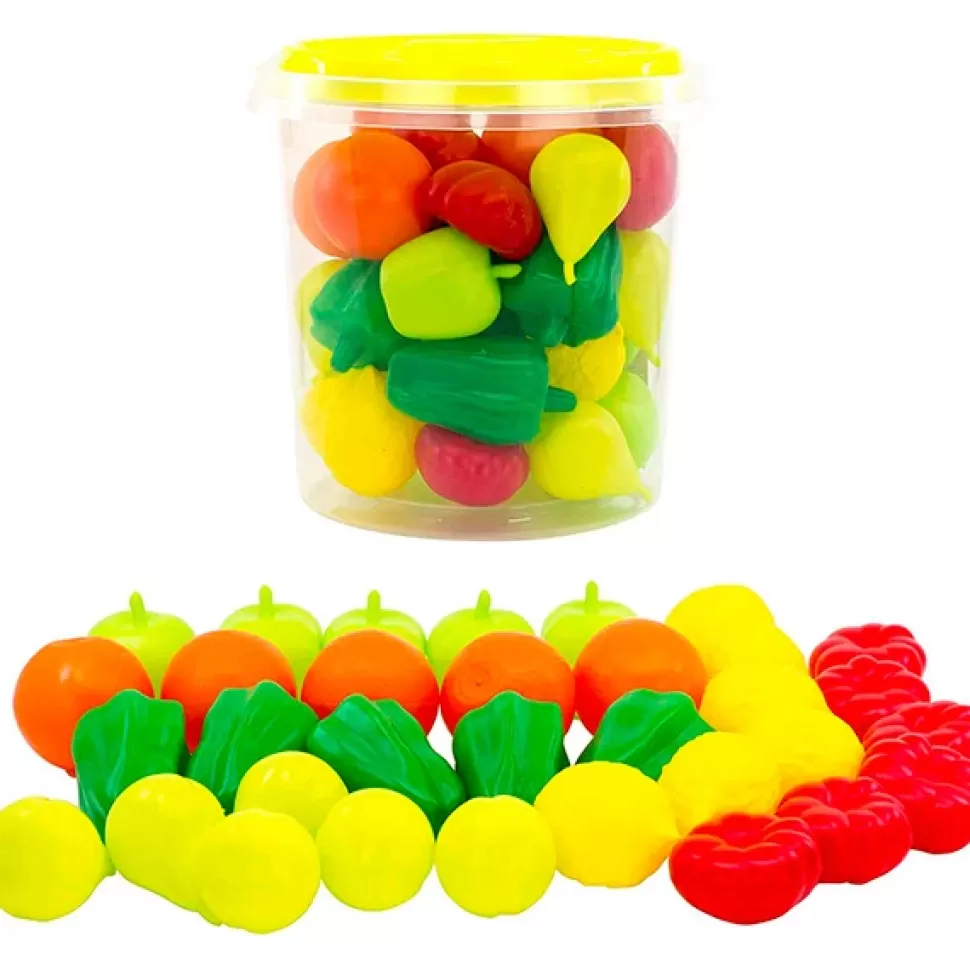 Brinquedos Vicam Balde De Frutas E Legumes 34P< Brinquedos De Cozinha