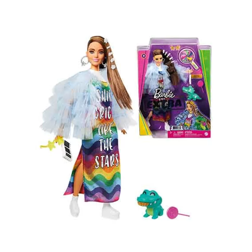 Brinquedos Barbie Barbie Extra Boneca Vestido Arco-Iris< Bonecas Colecionáveis