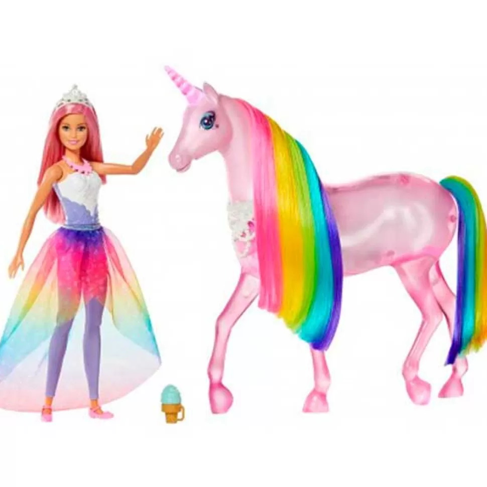 Brinquedos Barbie Barbie Unicórnio Luces Magicas E Boneca Barbie Dreamtopia< Brinquedos De Cavalos