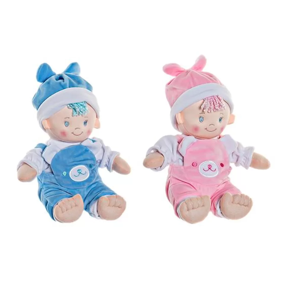 Brinquedos Item Bebé De Pelucia Rosa - Azul< Bonecas De Pano