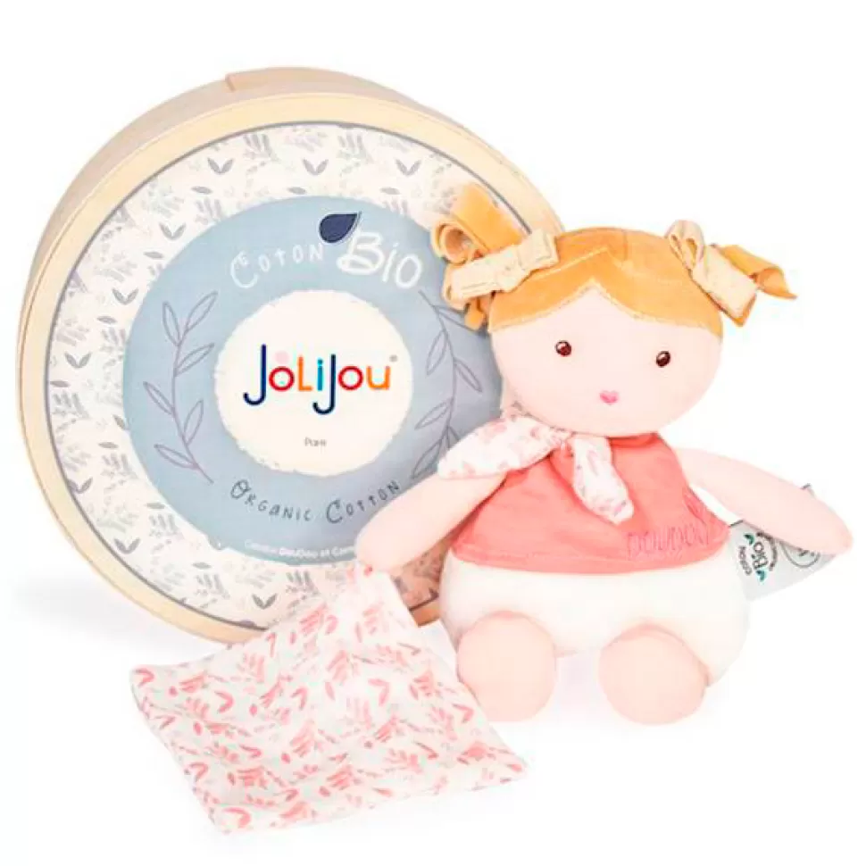 Brinquedos Doudou Et Compagnie Boneca Camiseta Jolijou Rosa Em Caixa Redonda 22Cm< Bonecas De Pano