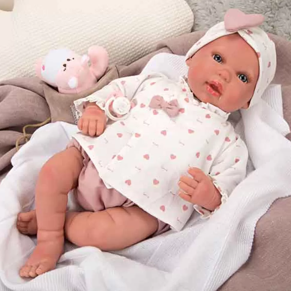 Brinquedos Arias Boneca Reborn Eva Com Cobertor E Ursinho< Bonecas Reborn