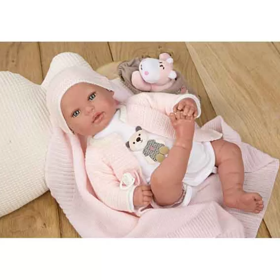 Brinquedos Arias Boneca Reborn Lera Com Manta 45Cm< Bonecas Bebé