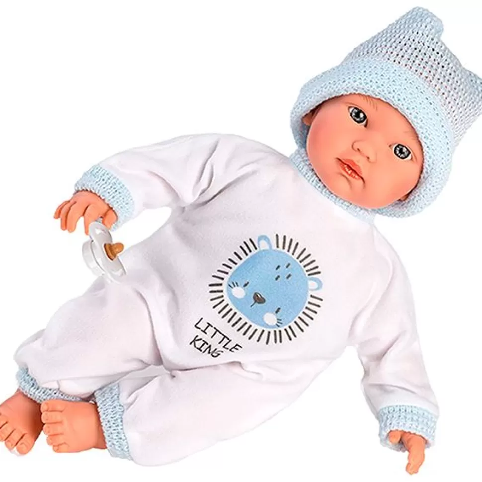 Brinquedos Llorens Boneco Cuquito Bone Azul Choro Saco 30Cm< Bonecas Bebé