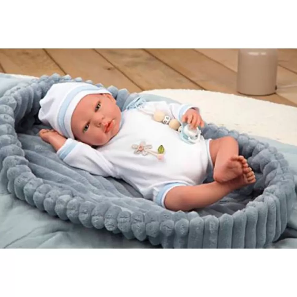 Brinquedos Arias Boneco Sergio Reborn Com Alcofa Azul 40Cm< Bonecas Reborn