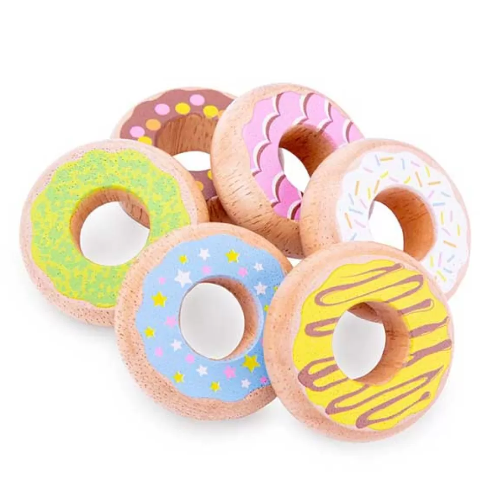 Brinquedos New Classic Toys Caixa 6 Donuts De Madeira< Brinquedos De Cozinha