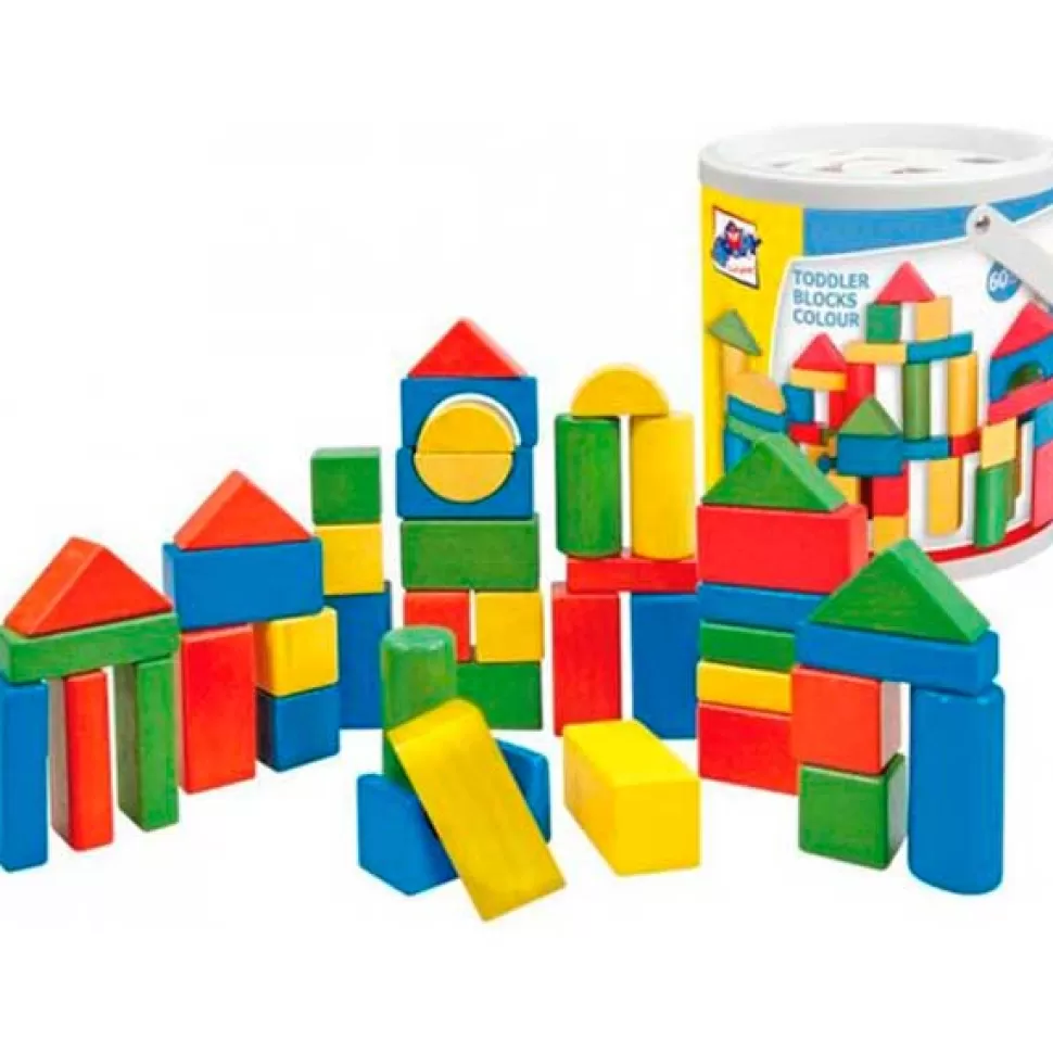 Brinquedos Woodyland Caixa De Construcao 50 Pecas De Madeira< Brinquedos Educativos