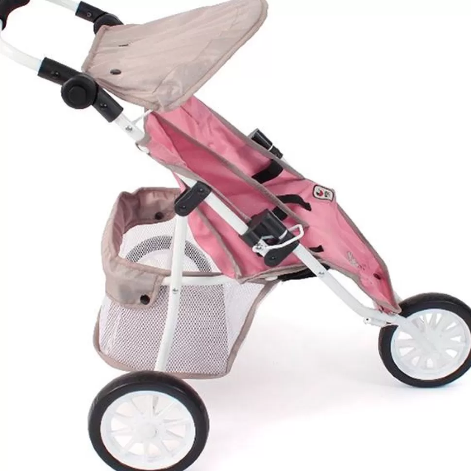 Brinquedos Chic Bayer Carrinho De Boneca Abotoaduras Jogger Rosa-Cinza< Bonecas Carrinhos