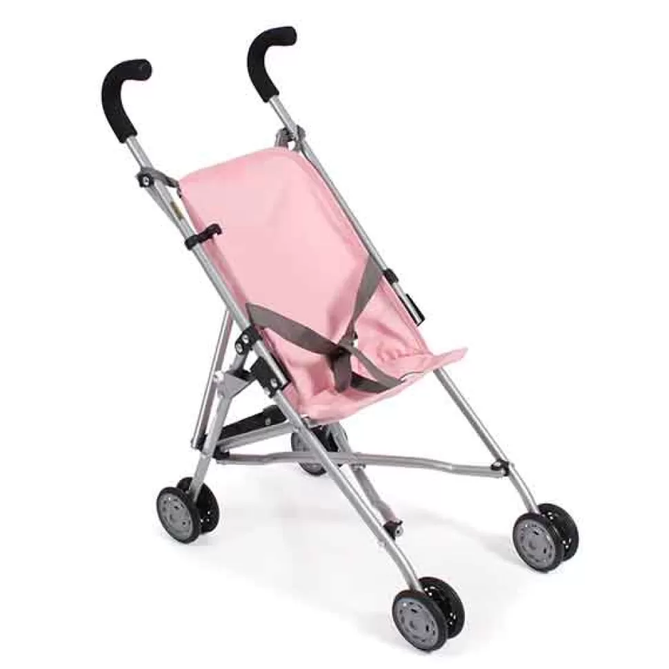 Brinquedos Chic Bayer Carrinho De Boneca Mini-Buggy Dobravel Cinza Denim Rosa< Bonecas Carrinhos