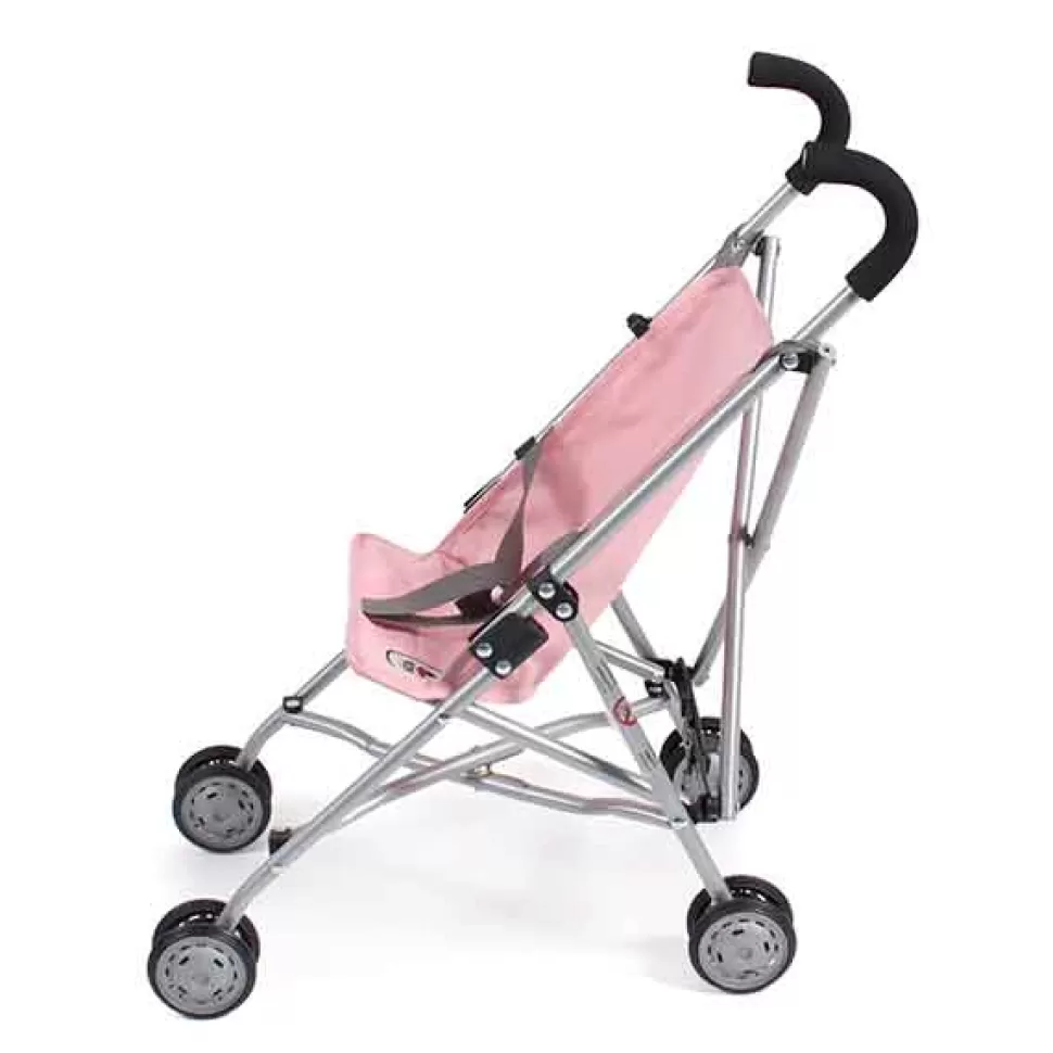 Brinquedos Chic Bayer Carrinho De Boneca Mini-Buggy Dobravel Cinza Denim Rosa< Bonecas Carrinhos