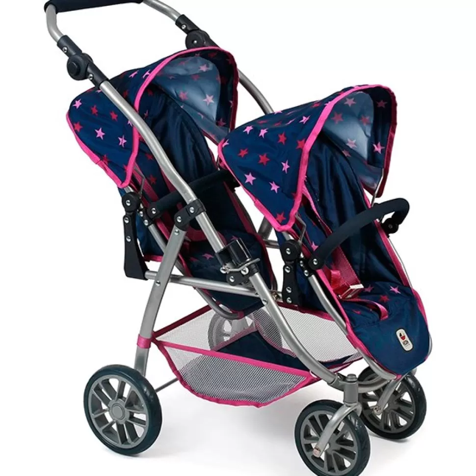 Brinquedos Chic Bayer Carrinho De Passeio Gemeos Tandem Estrelas< Bonecas Carrinhos