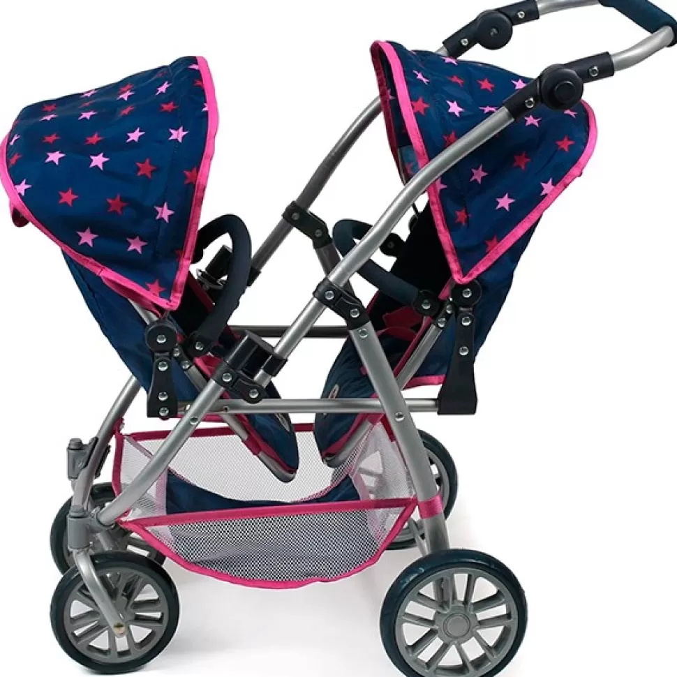 Brinquedos Chic Bayer Carrinho De Passeio Gemeos Tandem Estrelas< Bonecas Carrinhos