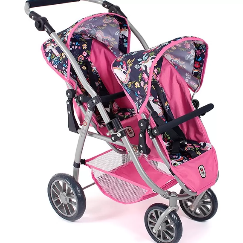Brinquedos Chic Bayer Carrinho De Passeio Gemeos Tandem Unicórnios< Bonecas Carrinhos