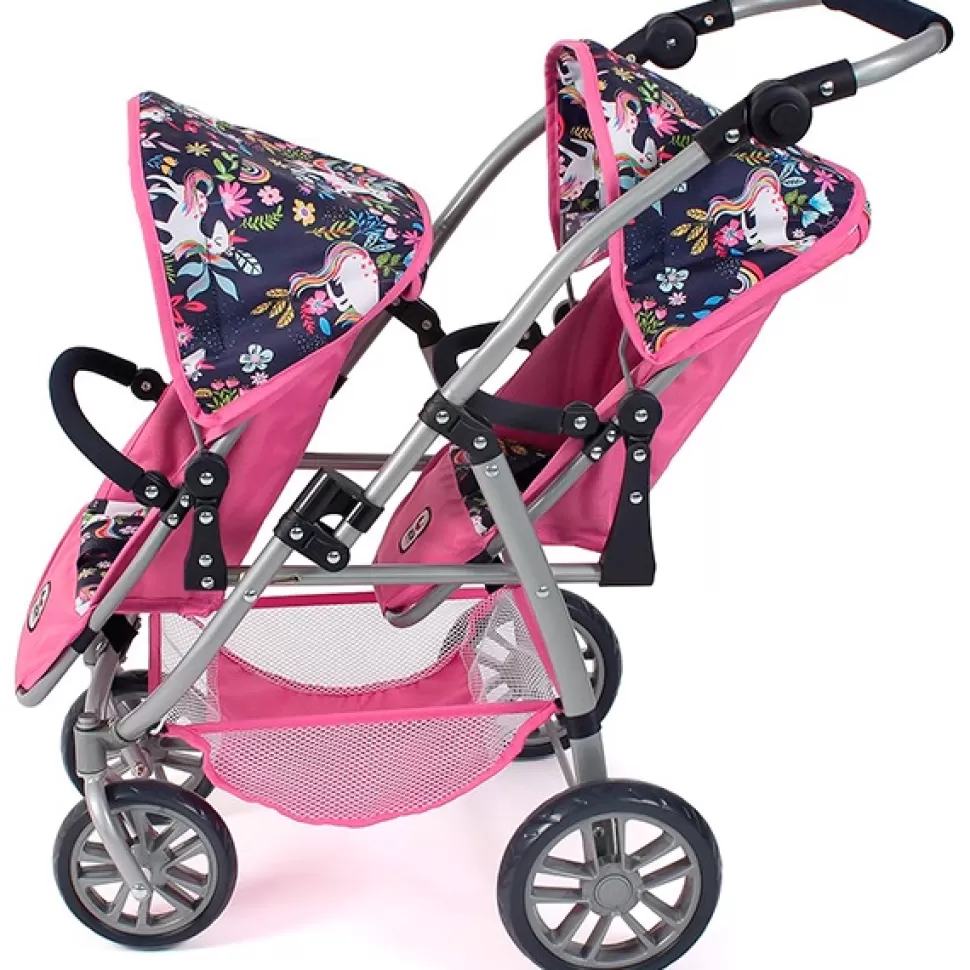 Brinquedos Chic Bayer Carrinho De Passeio Gemeos Tandem Unicórnios< Bonecas Carrinhos