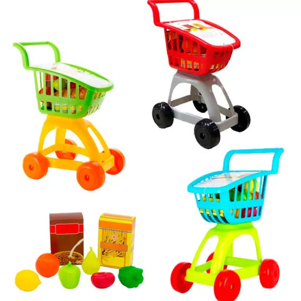 Brinquedos Vicam Carrinho De Supermercado Com Comida< Brinquedos De Cozinha