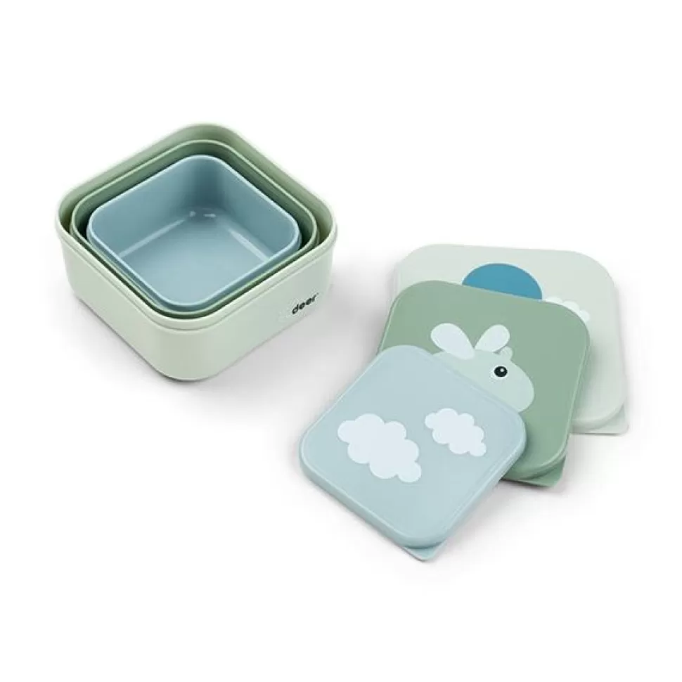 Brinquedos Done By Deer Conjunto 3 Caixas Lanche Verde Happy Clouds< Brinquedos De Cozinha