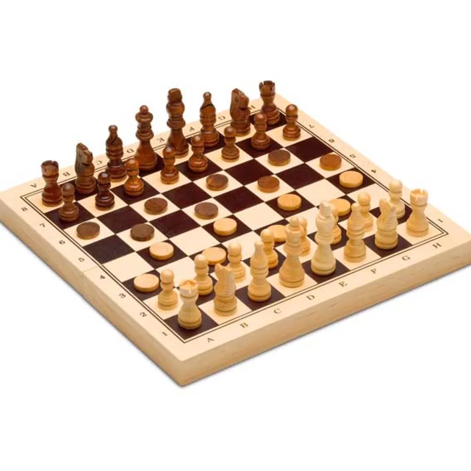Cheap Brinquedos Cayro Conjunto 3 En 1 Xadrez-Damas-Backgammon De Madeira