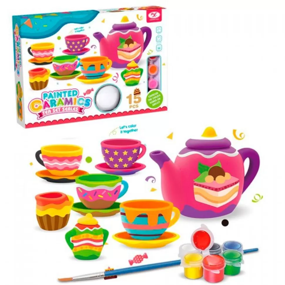 Brinquedos Salvadó-Biarnés Conjunto Cha De Ceramica Para Pintar 15 Pecas< Brinquedos De Cozinha