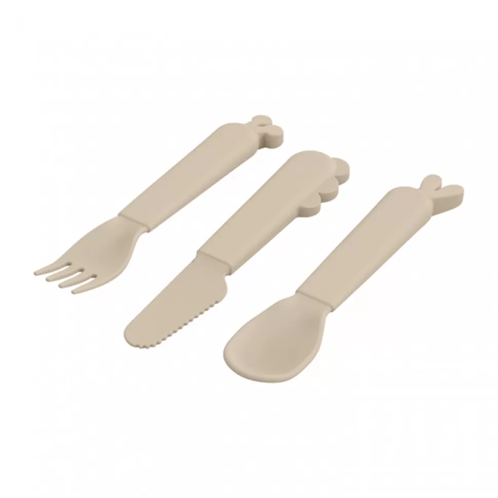 Brinquedos Done By Deer Conjunto De Talheres Infantil Marrom< Brinquedos De Cozinha