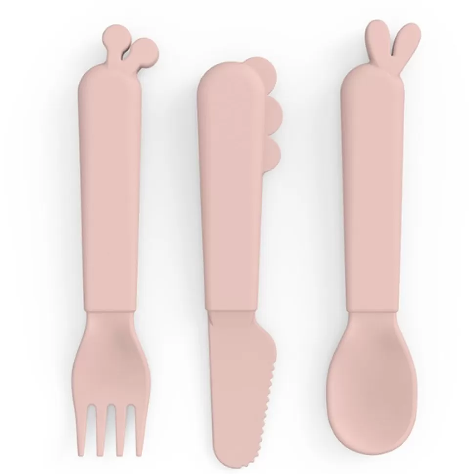 Brinquedos Done By Deer Conjunto De Talheres Infantil Rosa< Brinquedos De Cozinha
