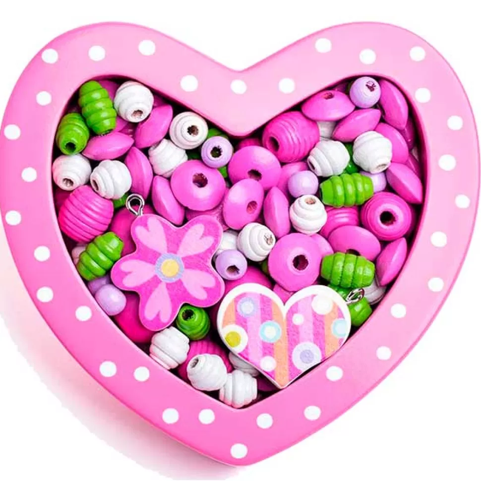 Best Sale Brinquedos Woodyland Coracao Com Micangas Rosa Madeira