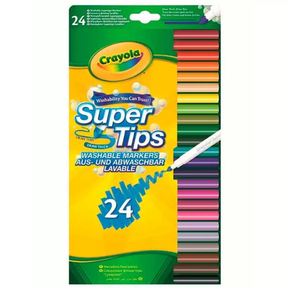 Brinquedos Crayola Crayola Caixa De 24 Rotuladores Lavaveis Finos< Brinquedos Educativos