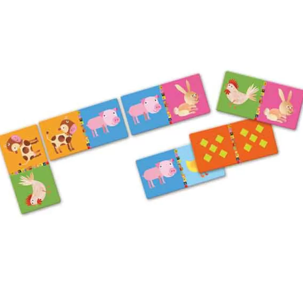 Clearance Brinquedos Djeco Djeco Domino Farm Wood