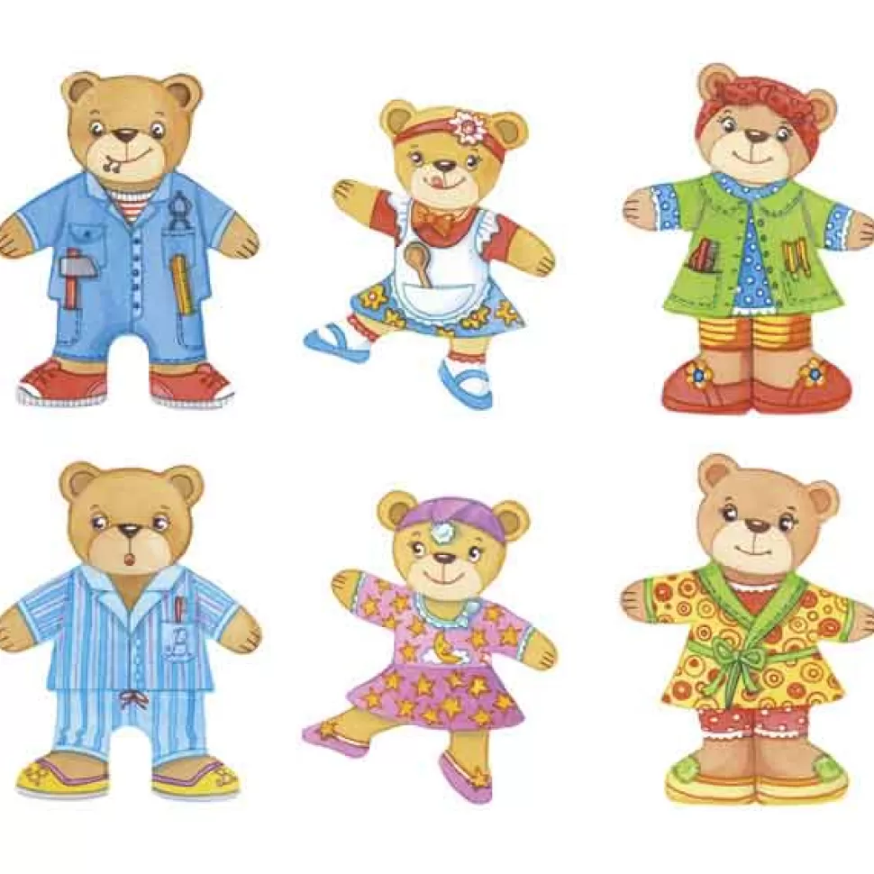 Outlet Brinquedos Goki Familia De Ursos Caixa Quebra-Cabeca De Madeira