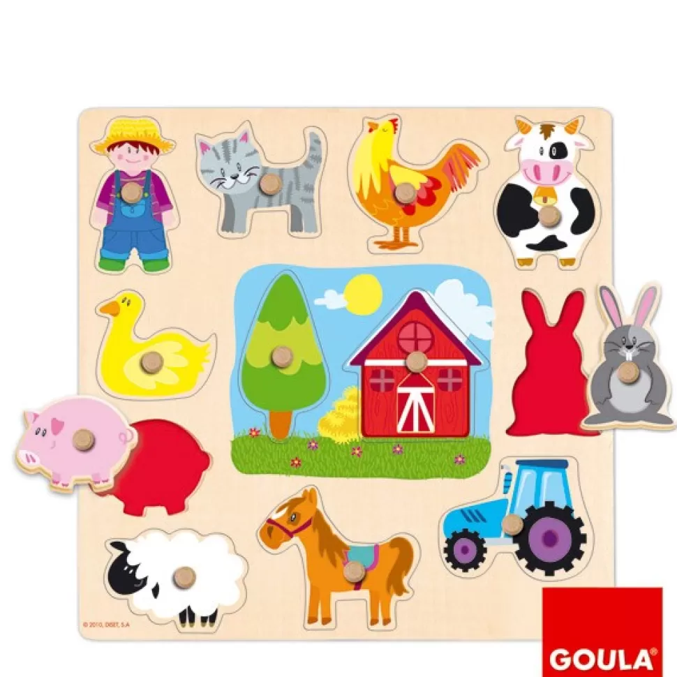 Flash Sale Brinquedos Goula Goula Puzzle Silhuetas Fazenda De Madeira