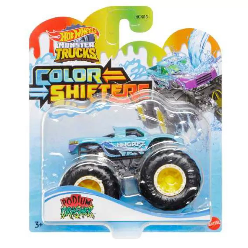 Brinquedos Hot Wheels Hot Wheels Monster Trucks Carro Color Shifters Podium Glasher< Brinquedos De Camiões