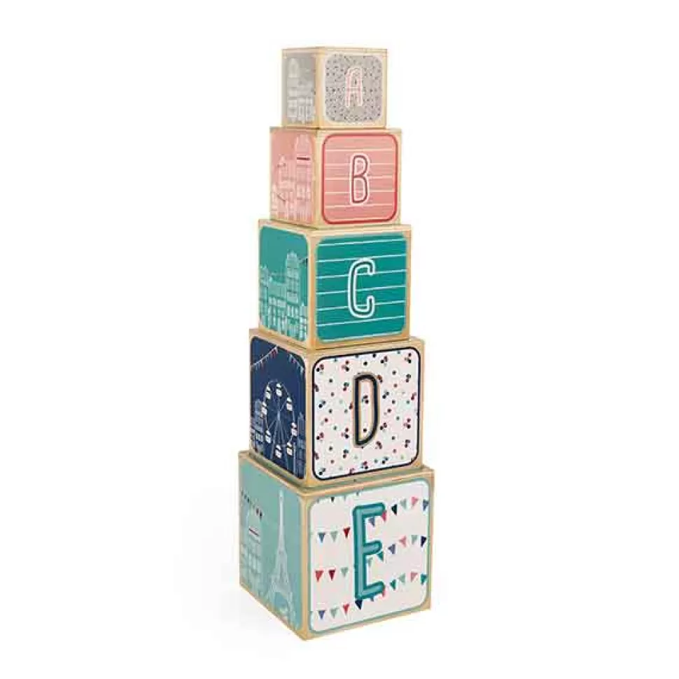Brinquedos Sophie la Girafe Janod Piramide De 5 Cubos De Madeira Sophie La Girafe< Brinquedos De Madeira