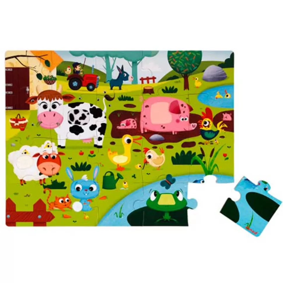 Outlet Brinquedos Janod Janod Tactile Puzzle Animais Da Fazenda 20P
