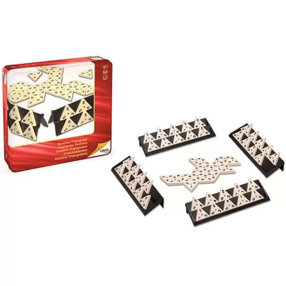 Sale Brinquedos Cayro Jogo De Tabuleiro Domino Triangular Em Caixa De Metal