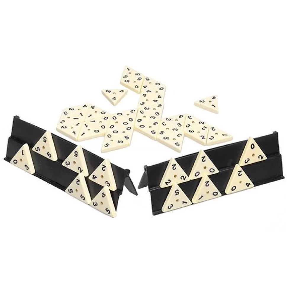 Sale Brinquedos Cayro Jogo De Tabuleiro Domino Triangular Em Caixa De Metal