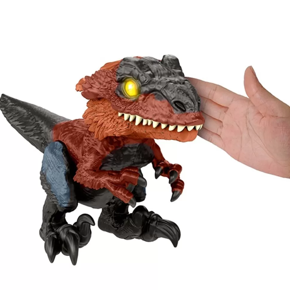 Brinquedos Jurassic World Jurassic World Figura Dinossauro Desenjaulado En Llamas Pirorraptor Rowdy Roars< Brinquedos De Dinossauros