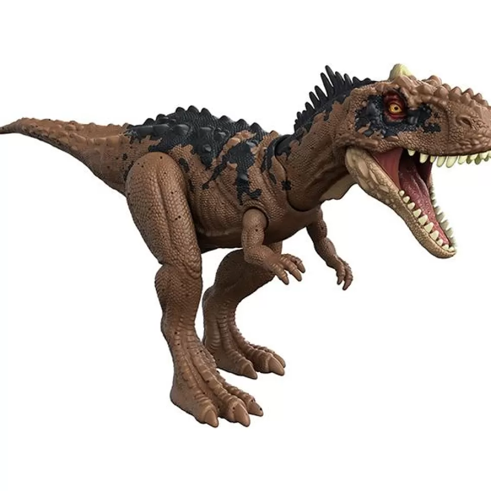 Brinquedos Jurassic World Jurassic World Figura Dinossauro Rajasaurus Ruge E Ataca Com Sons< Brinquedos De Dinossauros