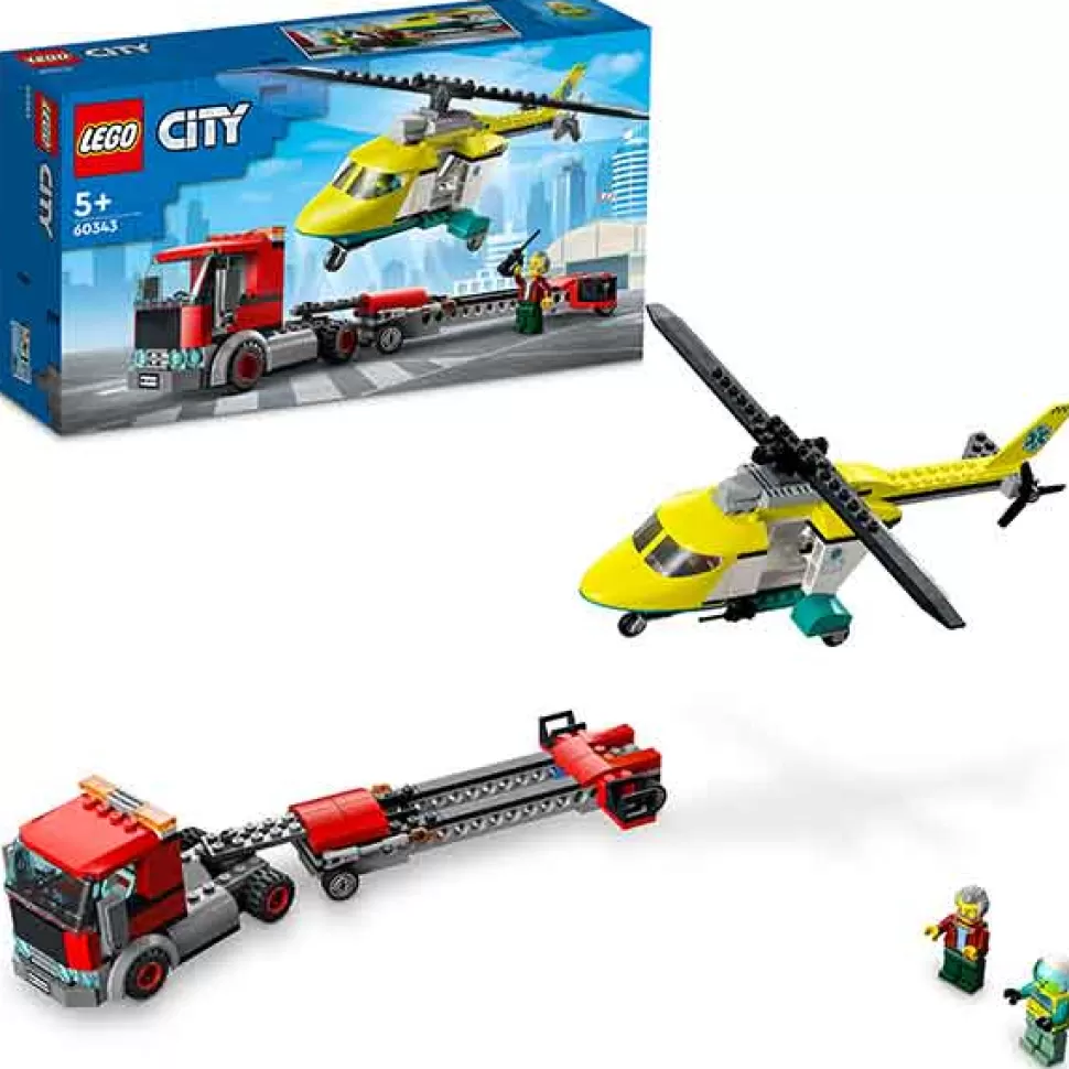 Brinquedos Lego City Lego City 60343: Transporte De Helicoptero De Salvamento< Brinquedos De Camiões