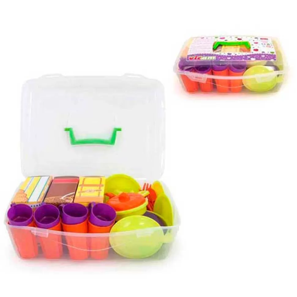 Brinquedos Vicam Maleta 34 Pecas Utensilios Cozinha< Brinquedos De Cozinha