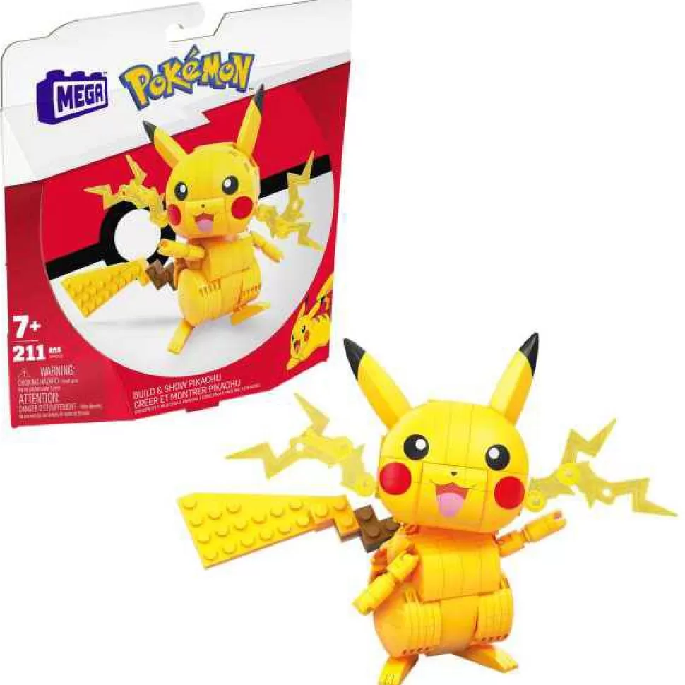 Brinquedos Pokemon Mega Construx Pokemon Construir E Exibir Pikachu< Brinquedos Super-Heróis