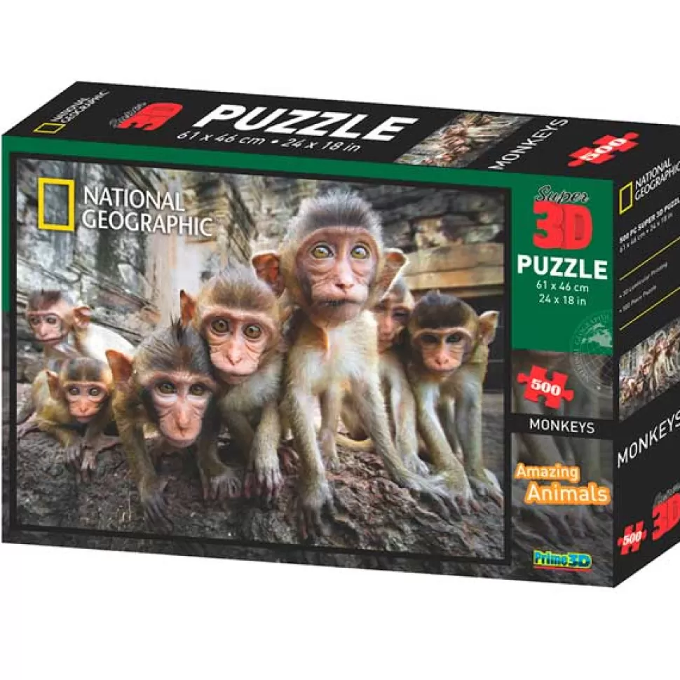 Discount Brinquedos National Geographic National Geographic Prime 3D Puzzle 500P Macacos