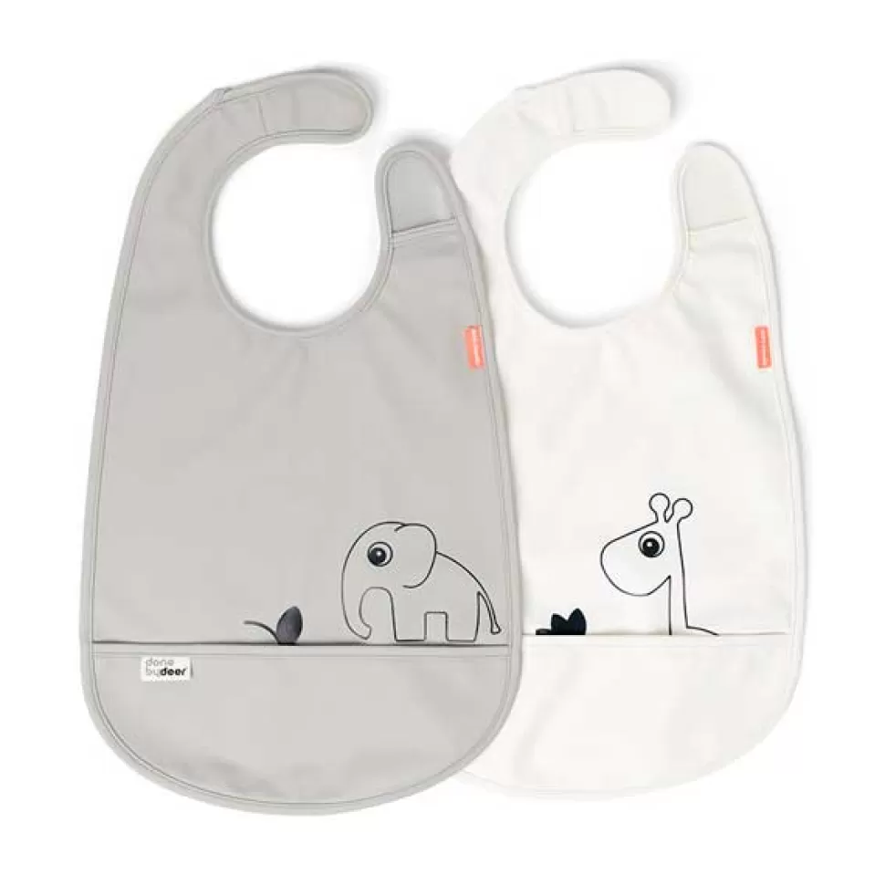 Brinquedos Done By Deer Pacote De 2 Babadores Deer Friends Cinza / Bege< Brinquedos De Cozinha