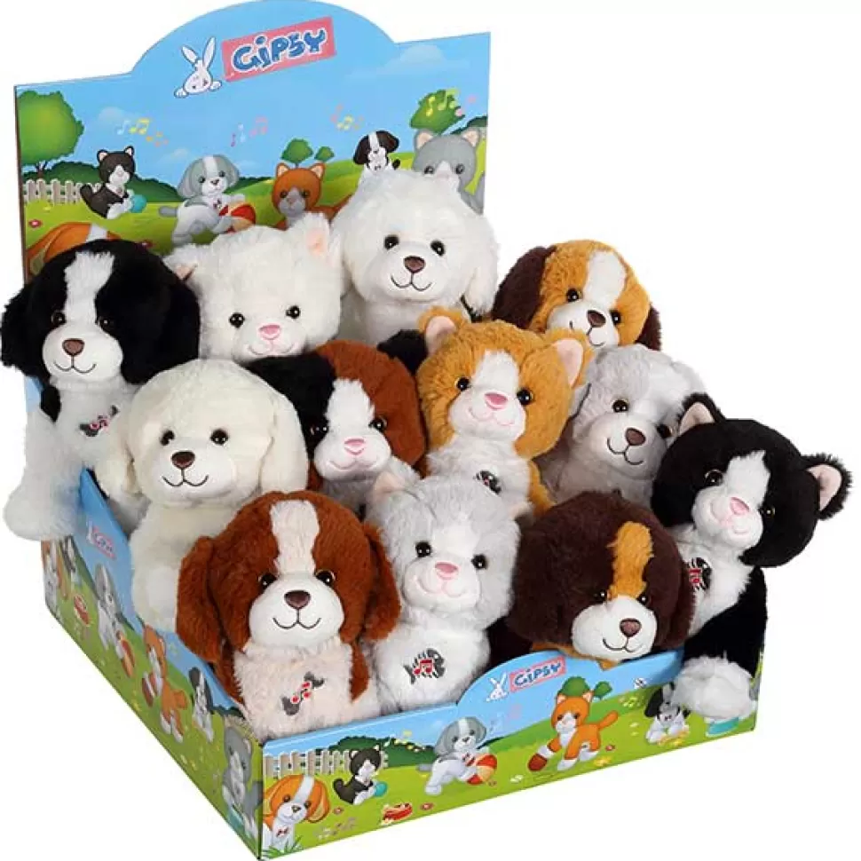 New Brinquedos Gipsy Peluche Cao-Gato Com Sons 18Cm