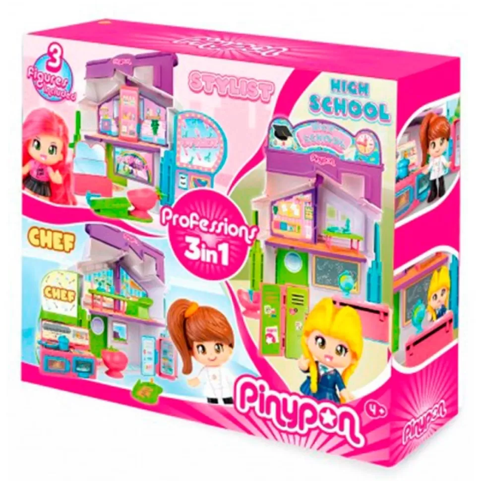 Outlet Bonecas Pinypon Pinypon Casa De Profissoes 3 Em 1