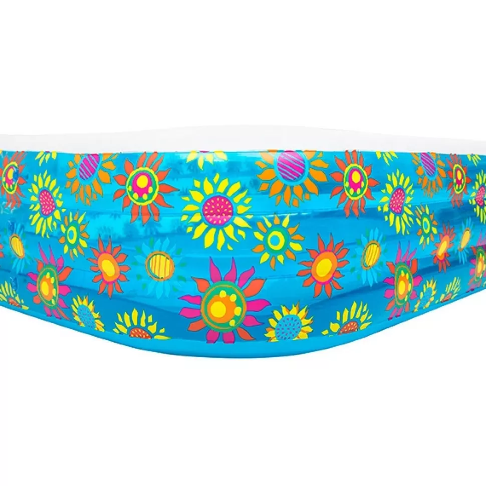 Brinquedos Fantastiko Piscina Insuflavel Flores Azuis 305X183X56Cm< Brinquedos Piscina