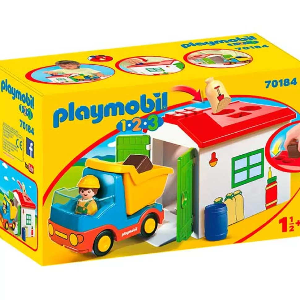 Brinquedos Playmobil 1.2.3 Playmobil 70184 1.2.3 Camiao Com Garagem< Brinquedos De Camiões