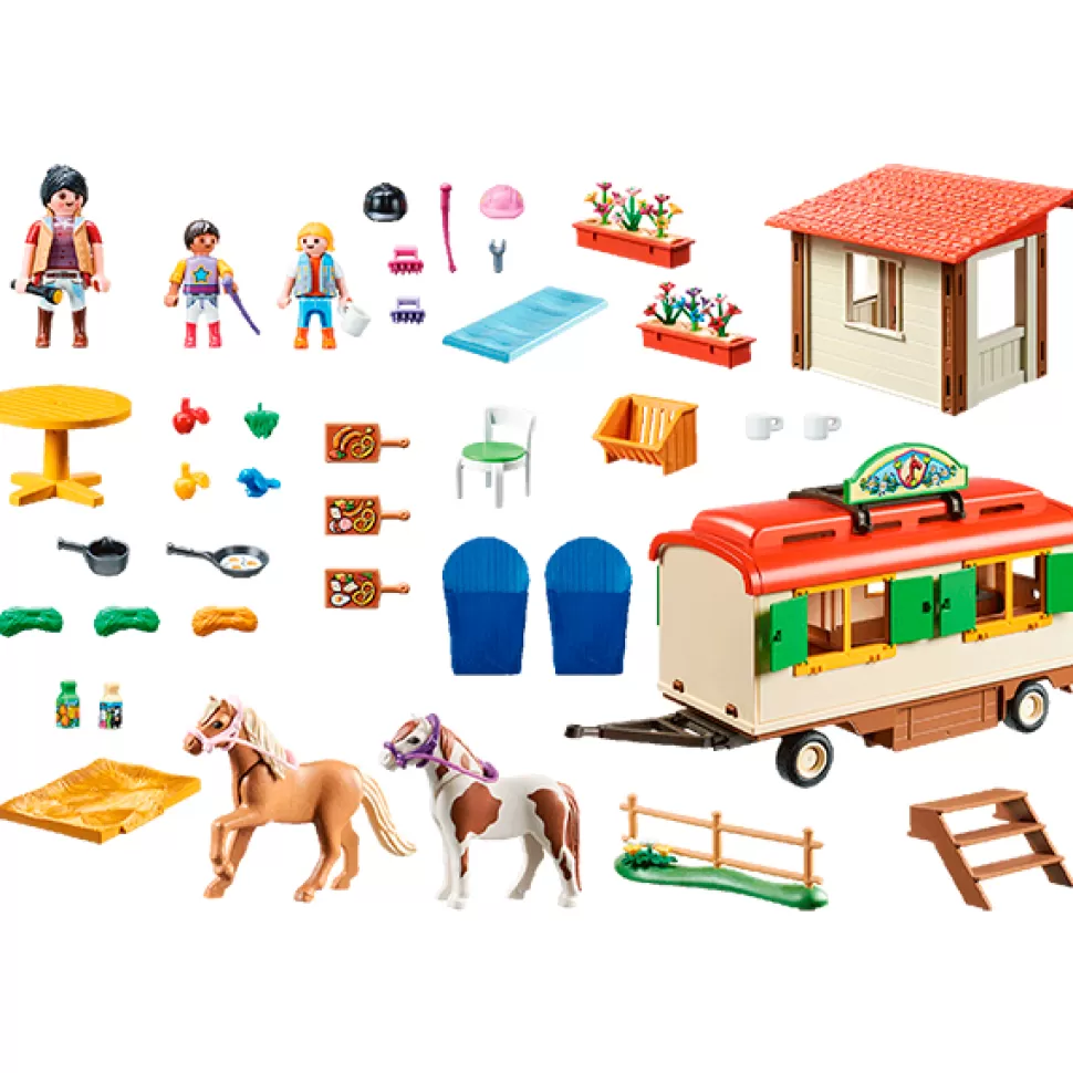 Brinquedos Playmobil Country Playmobil 70510 Caravana De Acampamento De Poneis< Brinquedos De Cavalos