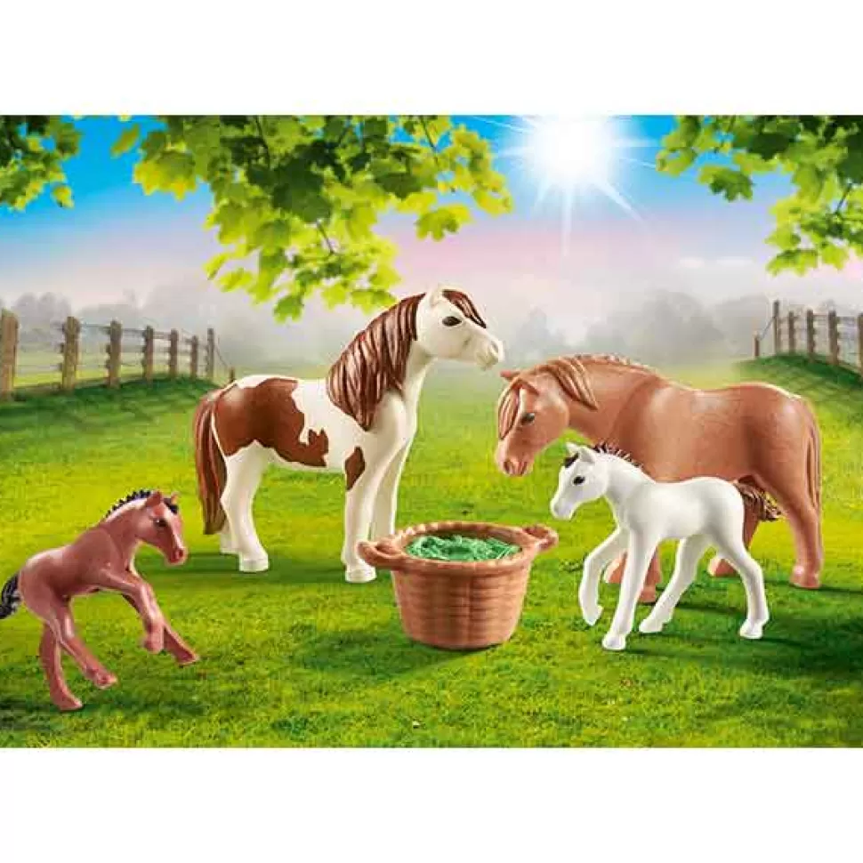 Brinquedos Playmobil Country Playmobil 70682 Poneis Com Potros< Brinquedos De Cavalos
