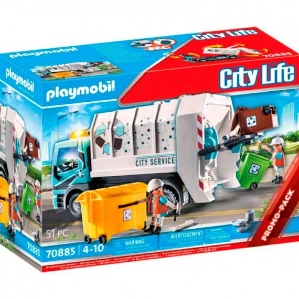 Brinquedos Playmobil City Life Playmobil 70885 Camiao Do Lixo Com Luzes< Brinquedos De Camiões