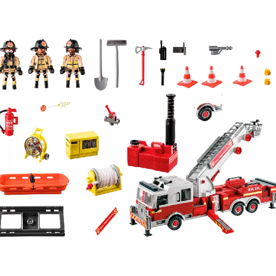 Brinquedos Playmobil City Action Playmobil 70935 Veiculo De Bombeiros: Us Tower Ladder< Brinquedos De Carros
